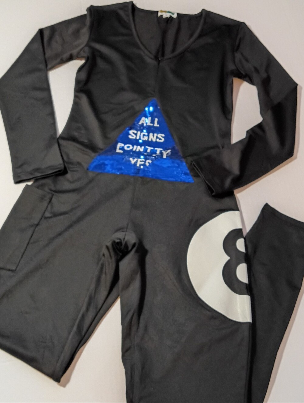 Tipsy Elves Black Magic 8-Ball Costume with Blue Sequin Triangle